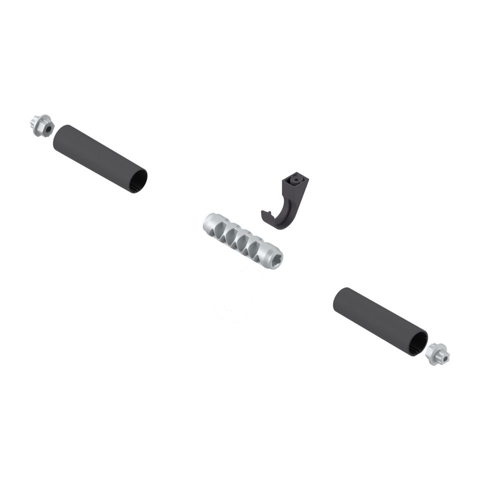 Litoexpe Lampenstiel-Set – 80 Mm Gerade Rohre Mit Kupplungen, Schwarz, 4 Stück