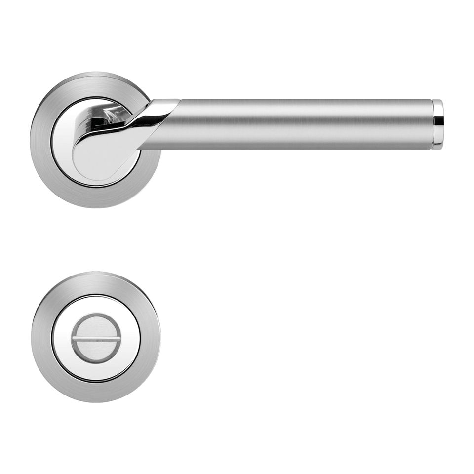 Drücker-Rosettengarnitur Starlight R38 BAD Chrom/Edelst.matt TS 39 