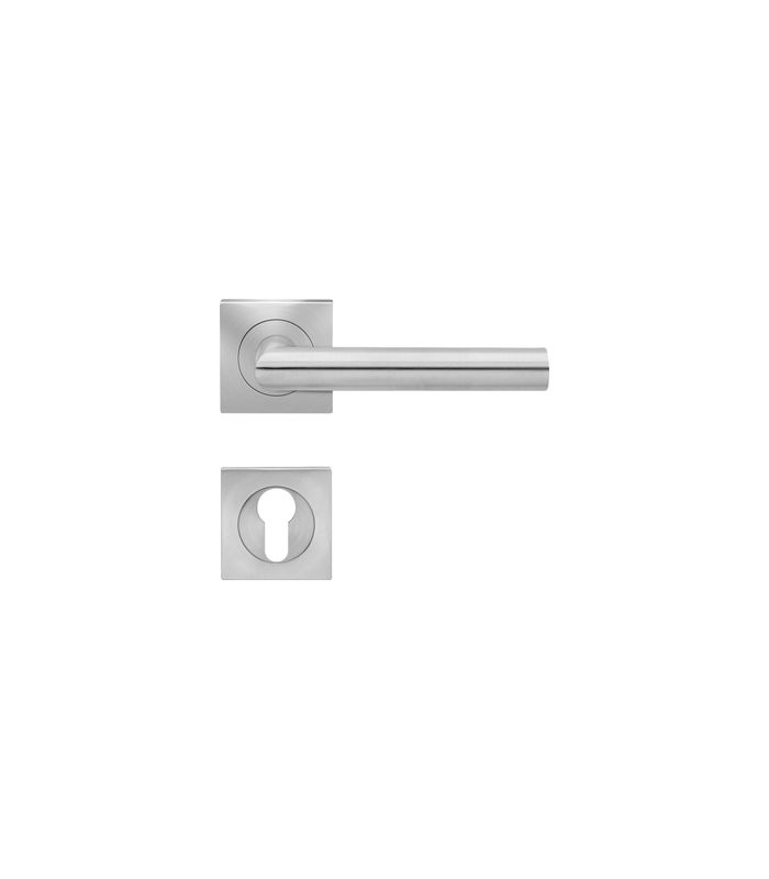 Drücker-Rosettengarnitur Rhodos ER28Q PZ Edelstahl matt TS 39-48mm