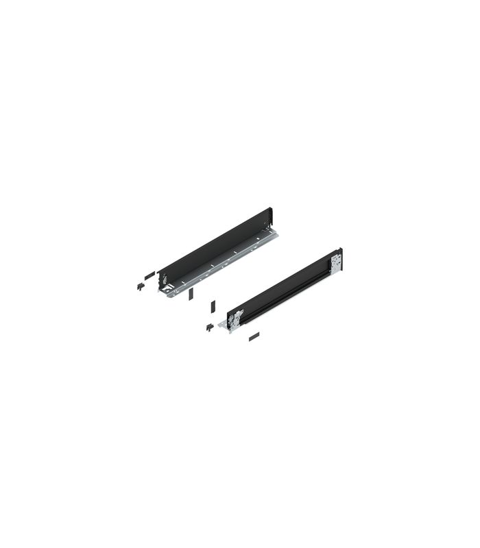 LEGRABOX Zarge (innen), Höhe M (90.5 mm), NL=550 mm, links/rechts, für LEGRABOX pure, carbonschwarz matt