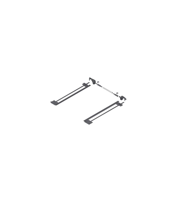 TANDEM Seitenstabilisierung, NL=410 mm, KB=1400 mm, Vollauszug, zum Ablängen, R7037 staubgrau