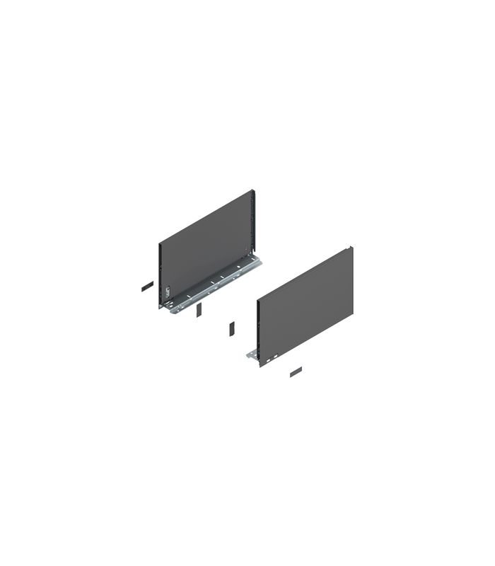 LEGRABOX Zarge, Höhe F (241 mm), NL=400 mm, links/rechts, für LEGRABOX pure, oriongrau matt
