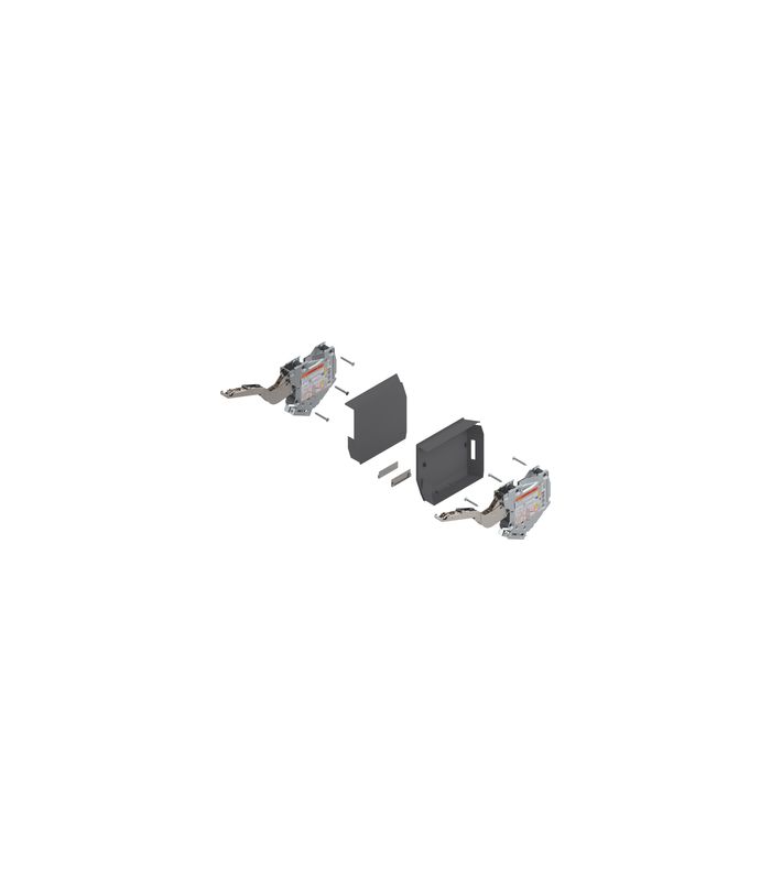 AVENTOS HK-S Hochklappe, Kraftspeicher (Set), LF=220-500 (bei 2 Stück), zum Schrauben, tiefgrau/inox-g.