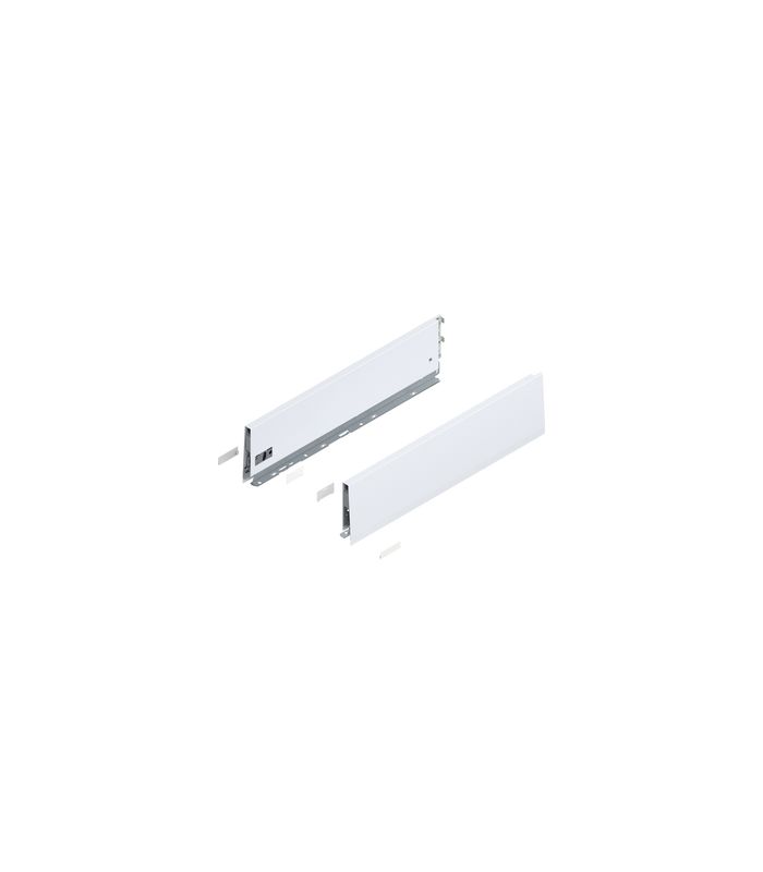 MERIVOBOX Zarge, Höhe K (129 mm), NL=500 mm, links/rechts, seidenweiss matt