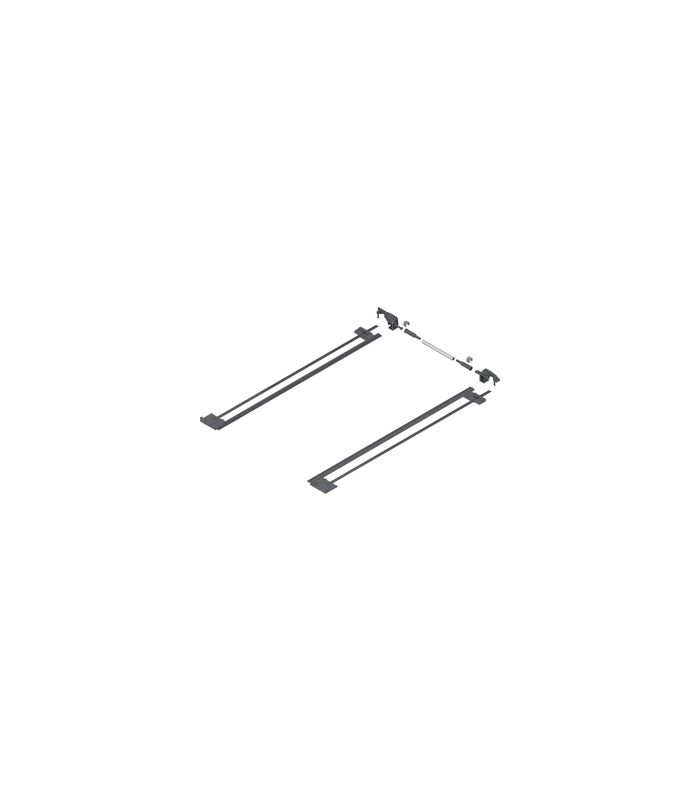 TANDEM Seitenstabilisierung, NL=600 mm, KB=1400 mm, Vollauszug, zum Ablängen, R7037 staubgrau