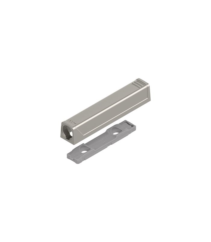 TIP-ON Adapterplatte für Türen, Langversion, gerade, Schrauben, nickel-lackiert