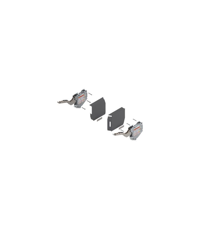 AVENTOS HK-S Hochklappe, Kraftspeicher (Set), LF=400-1000 (bei 2 Stück), zum Schrauben, tiefgrau/inox-g.
