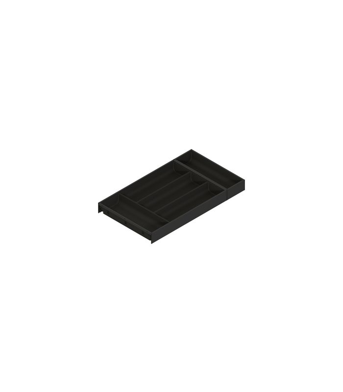 AMBIA-LINE Besteckeinsatz, für LEGRABOX/MERIVOBOX Schubkasten, Kunststoff / Stahl, 5 Besteckfächer, NL=550 mm, Breite=300 mm, carbonschwarz matt