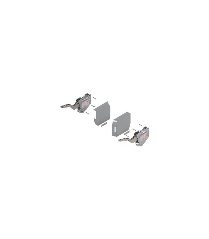 AVENTOS HK-S Hochklappe, Kraftspeicher (Set), LF=220-500 (bei 2 Stück), zum Schrauben, für TIP-ON, hellgrau/inox-g.