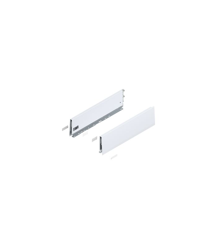 MERIVOBOX Zarge, Höhe K (129 mm), NL=450 mm, links/rechts, seidenweiss matt