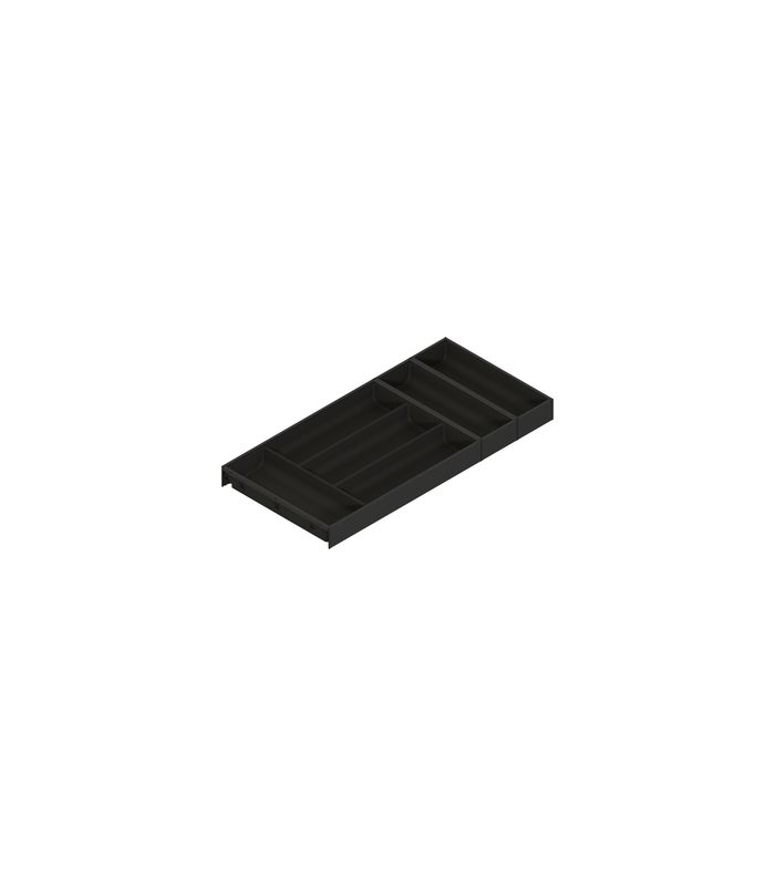 AMBIA-LINE Besteckeinsatz, für LEGRABOX/MERIVOBOX Schubkasten, Kunststoff / Stahl, 6 Besteckfächer, NL=650 mm, Breite=300 mm, carbonschwarz matt