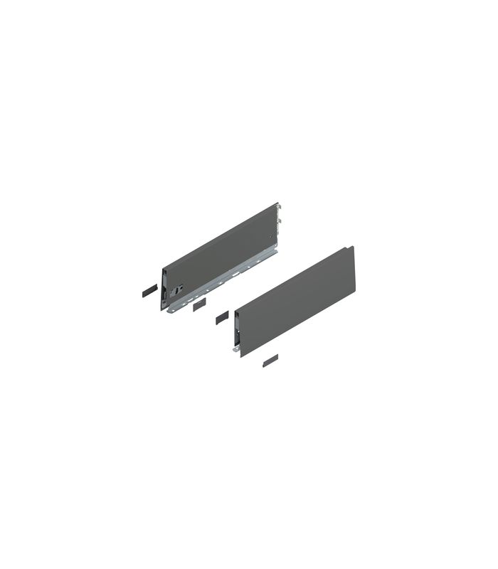 MERIVOBOX Zarge, Höhe K (129 mm), NL=400 mm, links/rechts, oriongrau matt