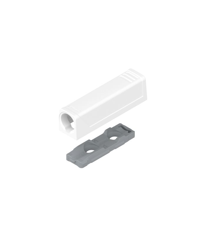 TIP-ON Adapterplatte für Türen, Kurzversion, gerade, Schrauben, seidenweiss