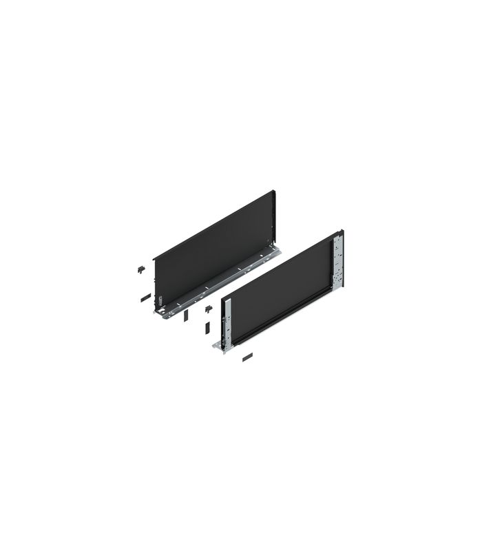 LEGRABOX Zarge (innen), Höhe F (241 mm), NL=600 mm, links/rechts, für LEGRABOX pure, carbonschwarz matt