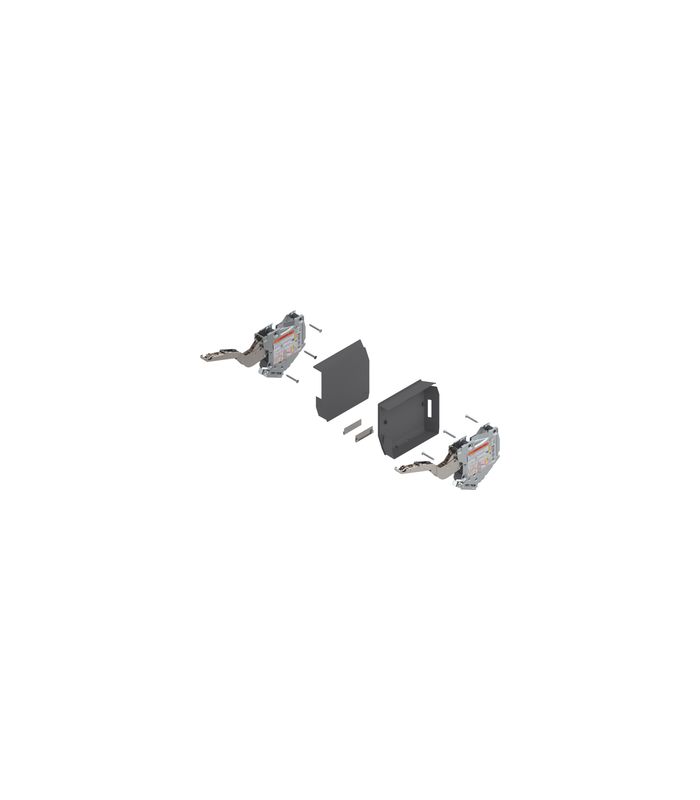 AVENTOS HK-S Hochklappe, Kraftspeicher (Set), LF=400-1000 (bei 2 Stück), zum Schrauben, für TIP-ON, tiefgrau/inox-g.