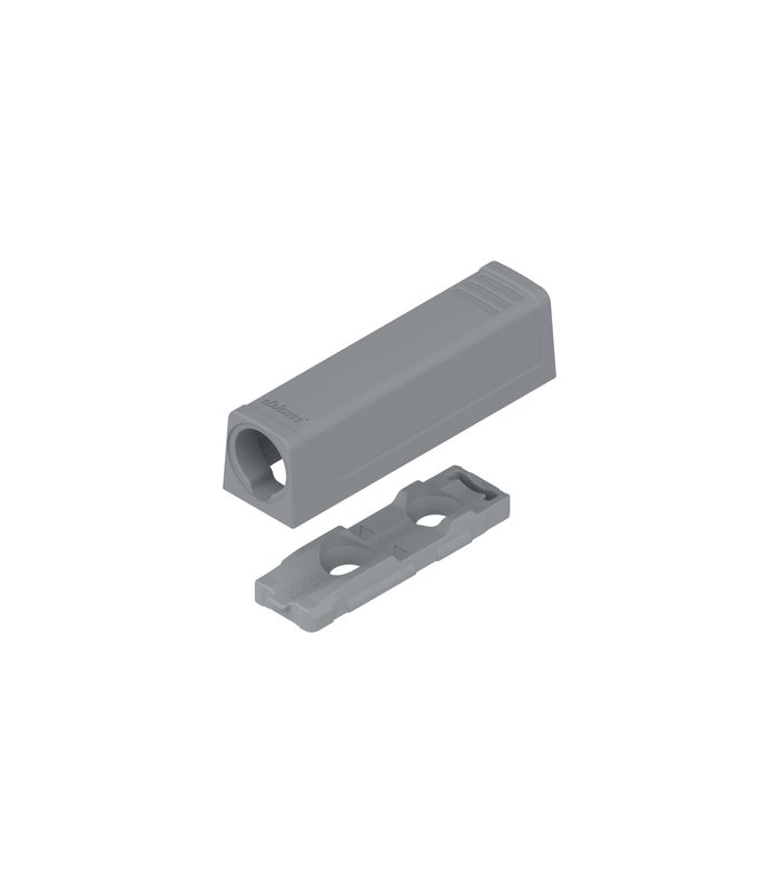 TIP-ON Adapterplatte für Türen, Kurzversion, gerade, Schrauben, R7036 platingrau