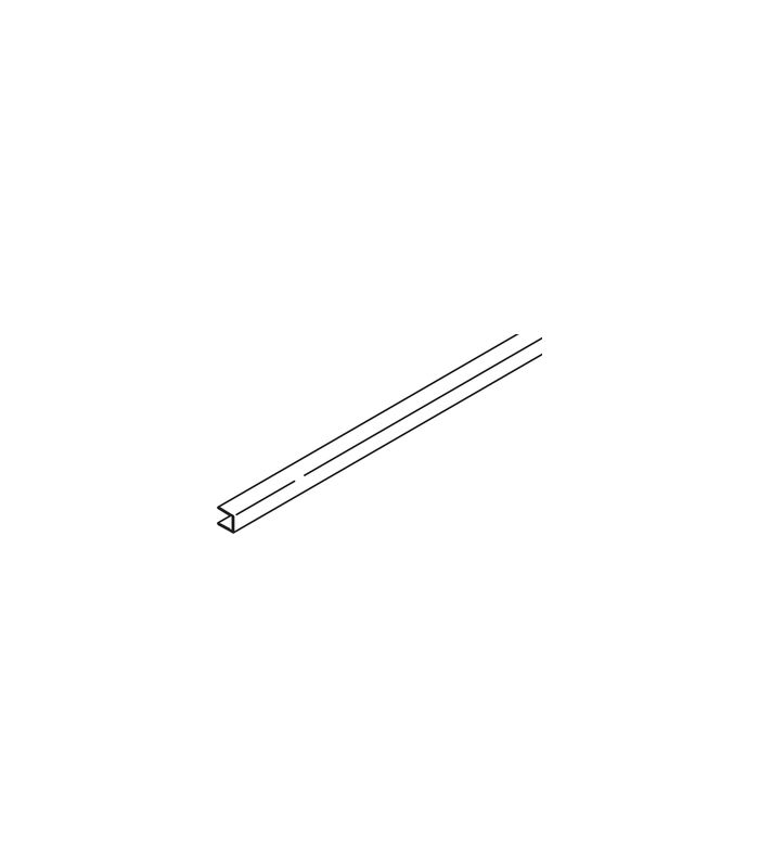 Rahmenstirnprofil zu Art. 042.3001 Alu schwarz eloxiert, Wandmontage, 2500 mm