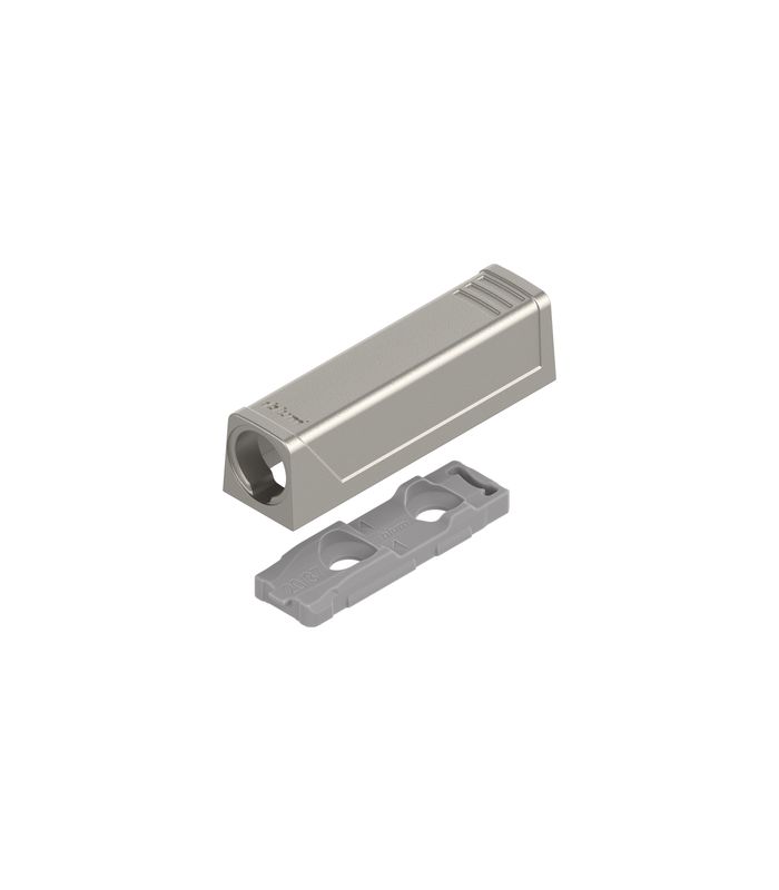 TIP-ON Adapterplatte für Türen, Kurzversion, gerade, Schrauben, nickel-lackiert