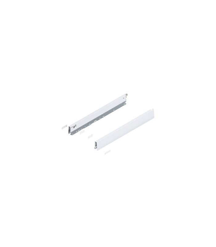 MERIVOBOX Zarge, Höhe N (68.5 mm), NL=550 mm, links/rechts, seidenweiss matt