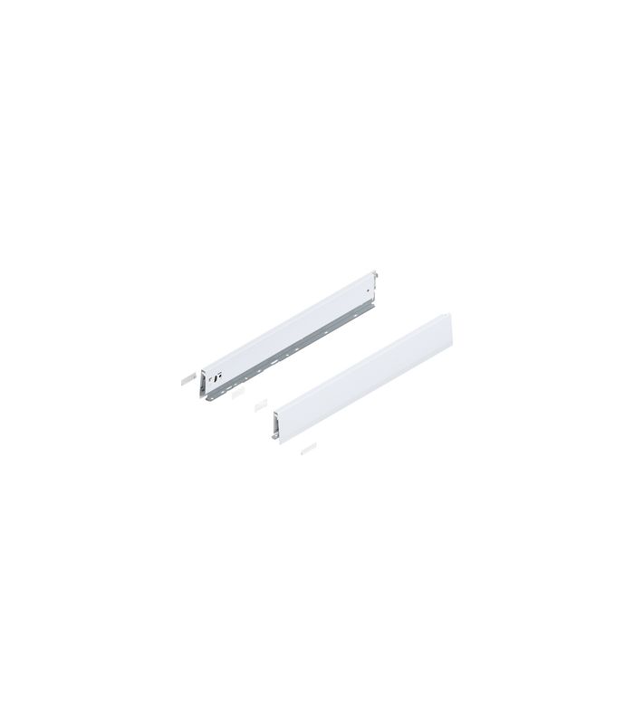 MERIVOBOX Zarge, Höhe M (91 mm), NL=600 mm, links/rechts, seidenweiss matt