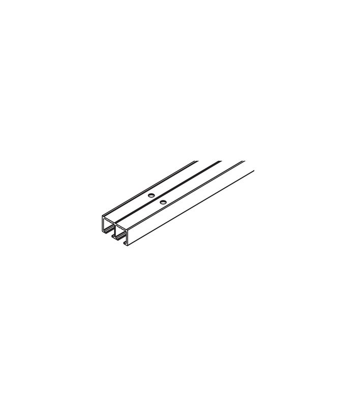 Clipo 16 Doppellaufschiene Alu gel. Glastüre L = 6000 mm (zum Aufschrauben)