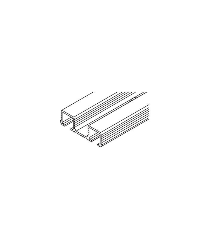 Clipo Doppellaufschiene Alu Holztüre L = 6000 mm (zum Schrauben)