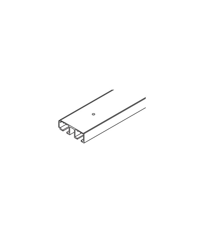 Clipo Doppellaufschiene Alu eloxiert Holztüre L = 3500 mm (zum Aufschrauben)