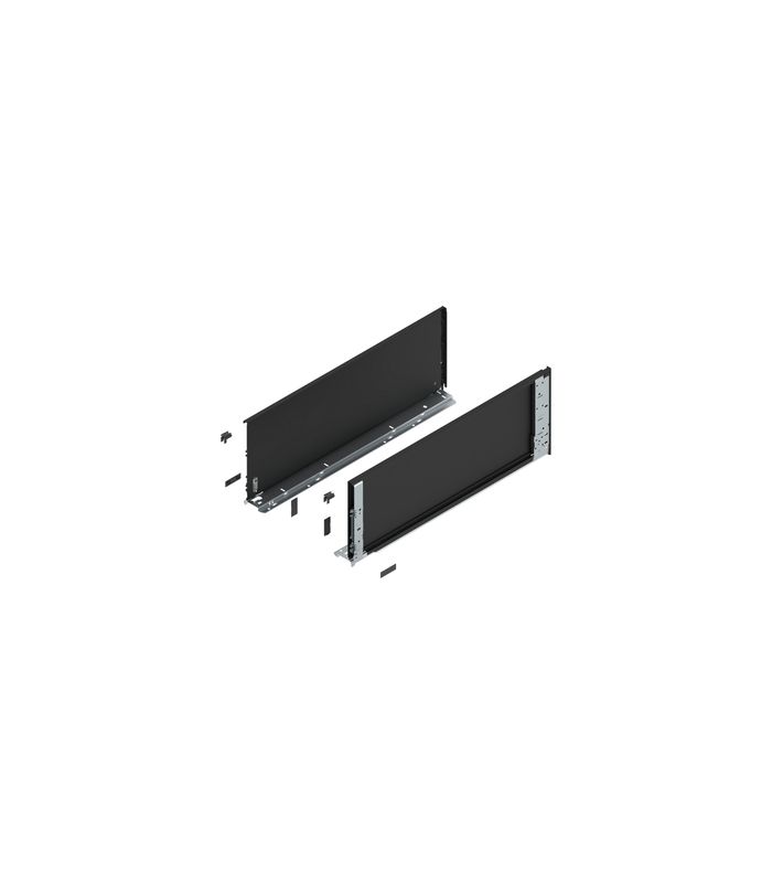 LEGRABOX Zarge (innen), Höhe F (241 mm), NL=650 mm, links/rechts, für LEGRABOX pure, carbonschwarz matt