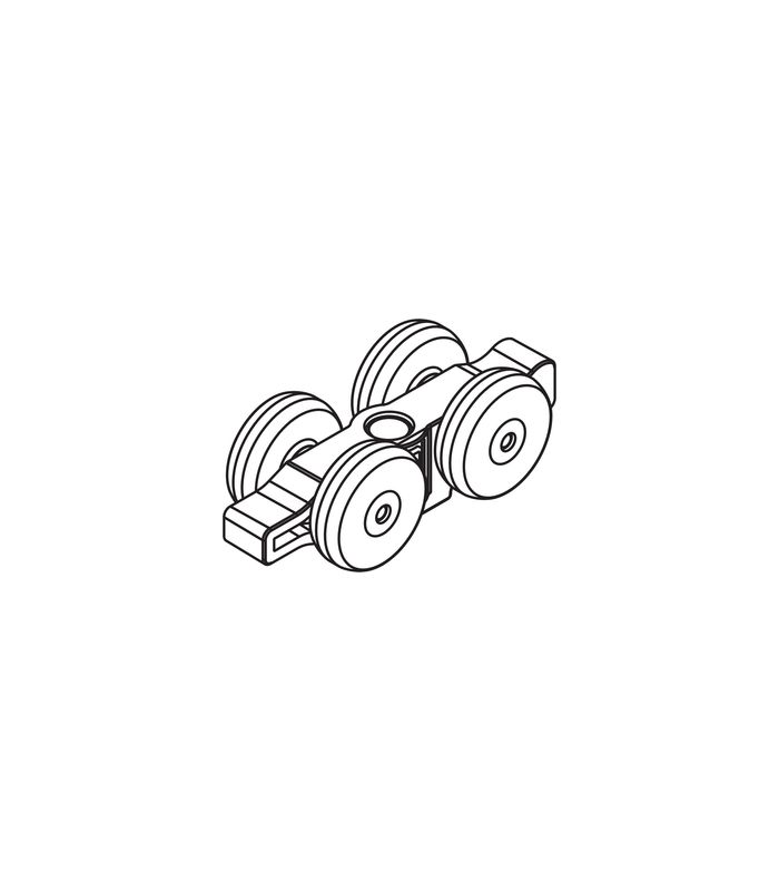 Clipo/Porta Laufwerk Gleitlager Rollen, Kunststoff weiss
