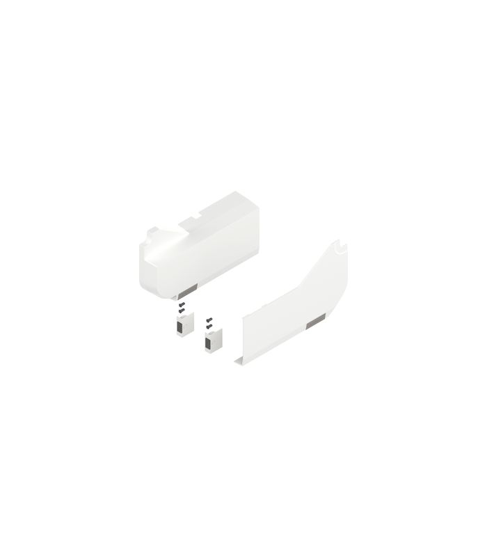 AVENTOS HL Hochliftklappe, Abdeckkappe groß (inkl. Auslöseschalter zum Einbohren, beigepackt), glatt, links/rechts, für SERVO-DRIVE, seidenweiss/inox-g.