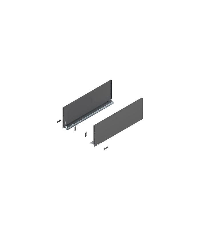 LEGRABOX Zarge, Höhe F (241 mm), NL=650 mm, links/rechts, für LEGRABOX pure, oriongrau matt