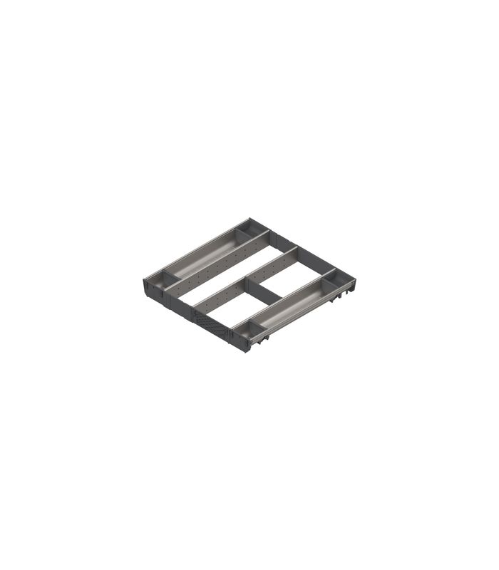 ORGA-LINE Kombi-Set (vollausfüllend), für TANDEMBOX Schubkasten, NL=550 mm, KB=600 mm, inox-gebü/staubgr