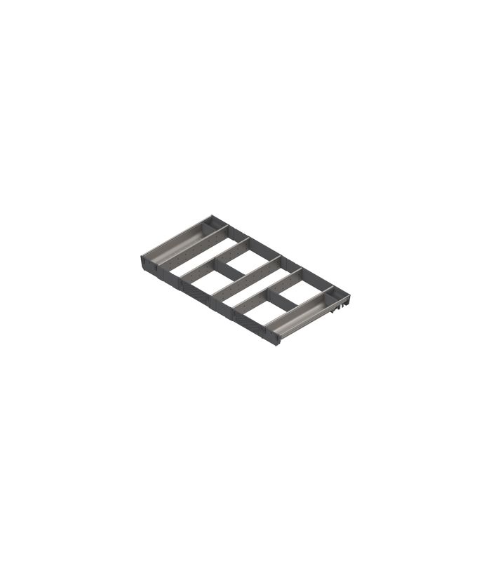 ORGA-LINE Kombi-Set (vollausfüllend), für TANDEMBOX Schubkasten, NL=450 mm, KB=900 mm, inox-gebü/staubgr