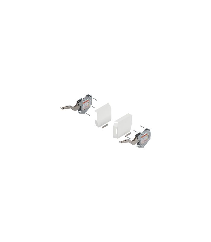AVENTOS HK-S Hochklappe, Kraftspeicher (Set), LF=400-1000 (bei 2 Stück), zum Schrauben, seidenweiss/inox-g.