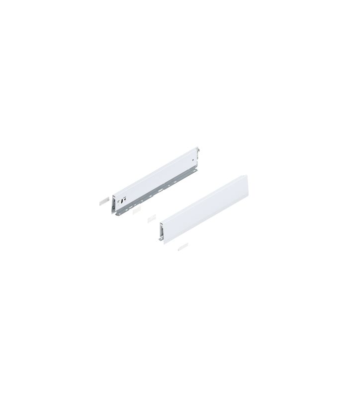 MERIVOBOX Zarge, Höhe M (91 mm), NL=450 mm, links/rechts, seidenweiss matt