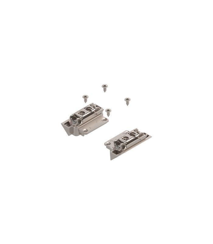 AVENTOS HK-S Hochklappe, Frontbefestigung für schmale Alurahmen (Set), zum Schrauben, vernickelt