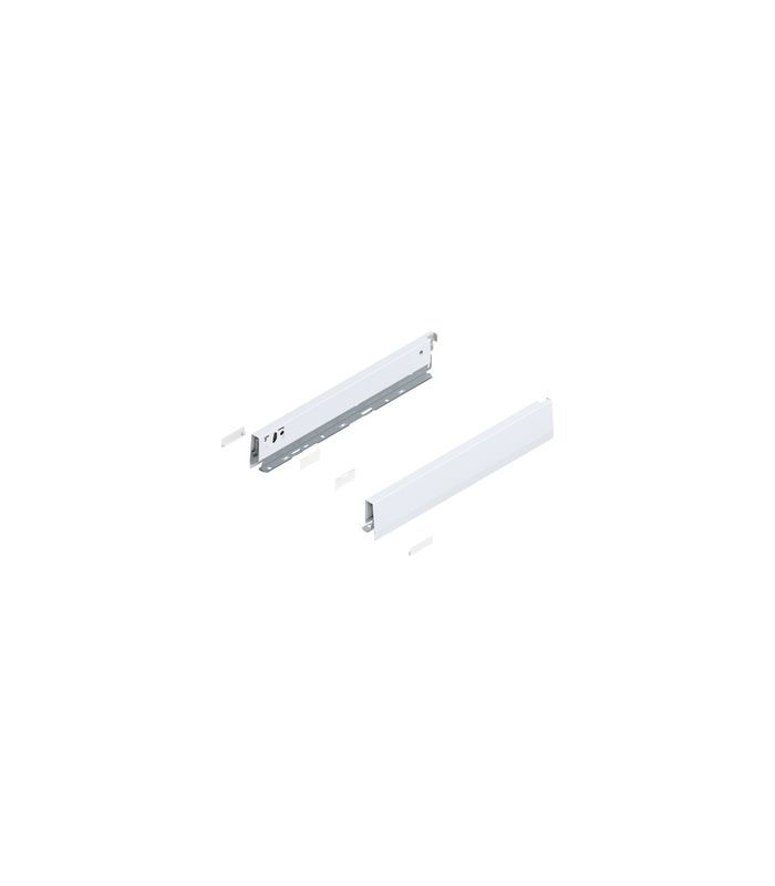 MERIVOBOX Zarge, Höhe N (68.5 mm), NL=400 mm, links/rechts, seidenweiss matt