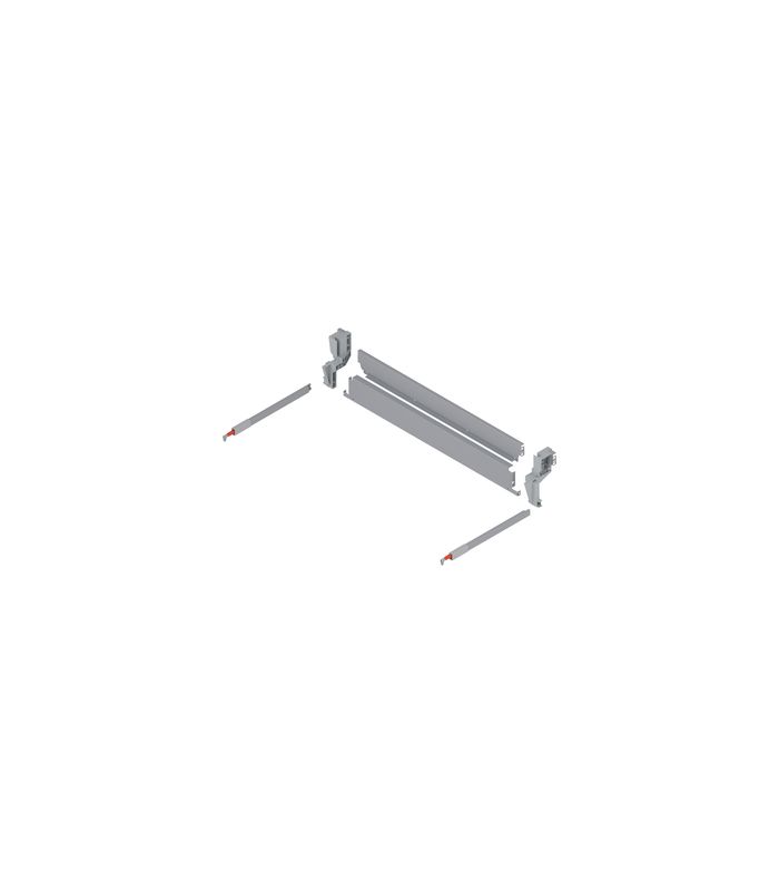 TANDEMBOX Stahlrückwand für Müllauszug hängend, Höhe M (96,5 mm), LW=860-864 mm, R9006 w-alu/weissgr.