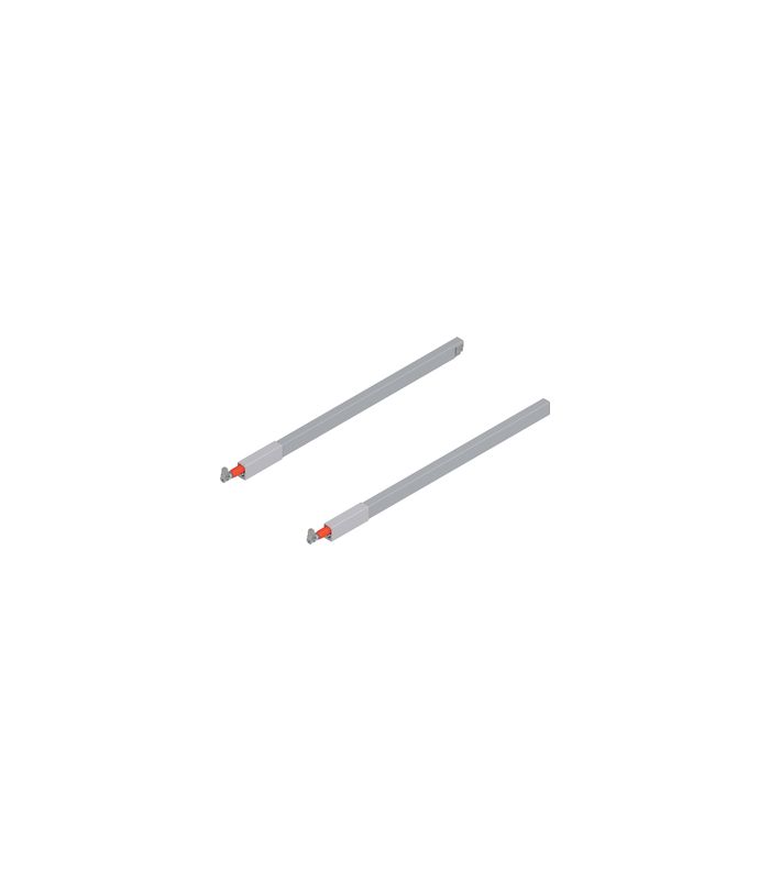 TANDEMBOX Längsreling (oben), für Frontauszug, NL=500 mm, links/rechts, für TANDEMBOX antaro, R9006 weissalumin.
