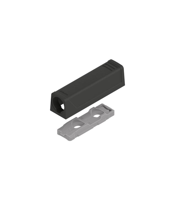 TIP-ON Adapterplatte für Türen, Kurzversion, gerade, Schrauben, carbonschwarz
