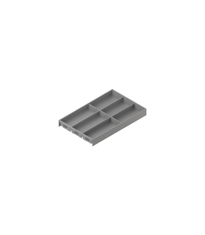 AMBIA-LINE Besteckeinsatz, für MERIVOBOX Schubkasten, Kunststoff / Stahl, 6 Besteckfächer, NL=500 mm, Breite=300 mm, indiumgrau matt