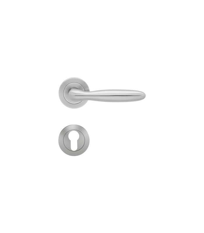 Drücker-Rosettengarnitur Korfu ER24 PZ Edelstahl matt TS 39-48mm