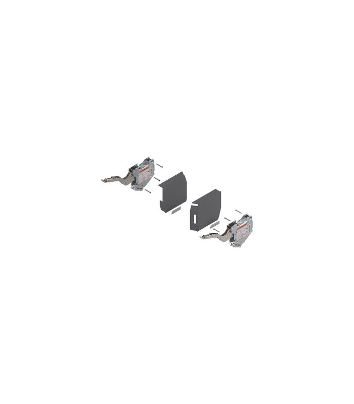 AVENTOS HK-S Hochklappe, Kraftspeicher (Set), LF=960-2215 (bei 2 Stück), zum Schrauben, tiefgrau/inox-g.