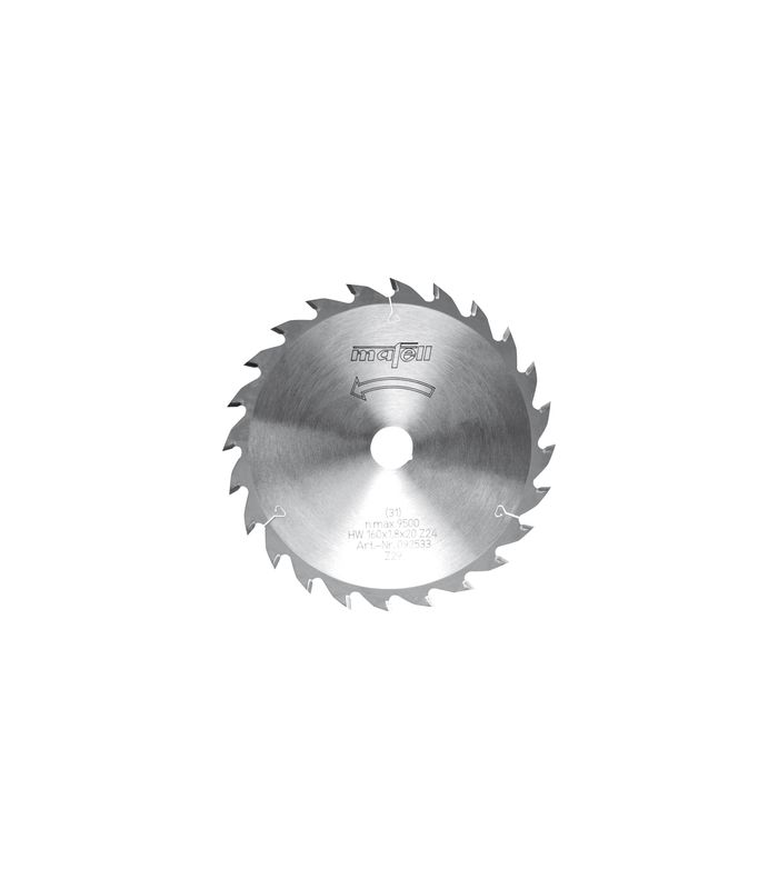 Sägeblatt-HM 160 x 1,2 / 1,8 x 20 mm, Z 24, WZ, für universellen Einsatz in Holz