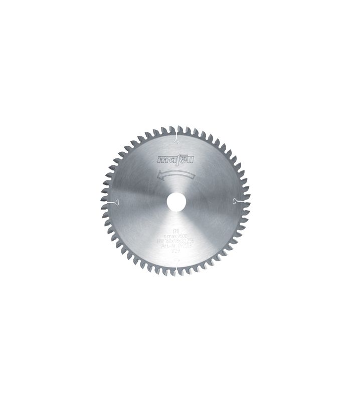 Sägeblatt-HM 160 x 1,2/1,8 x 20 mm, Z 56, FZ/TZ, für Feinschnitte in Holz