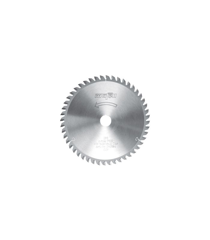 Sägeblatt-HM 162 x 1,2 / 1,8 x 20 mm, Z 48, WZ, für universellen Einsatz in Plattenwerkstoffen
