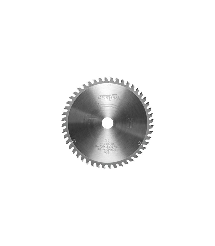 Sägeblatt-HW, 160 x 1,2/1,8 x 20mm, Z48, 2FZFA, für Aluminium/ Plastics