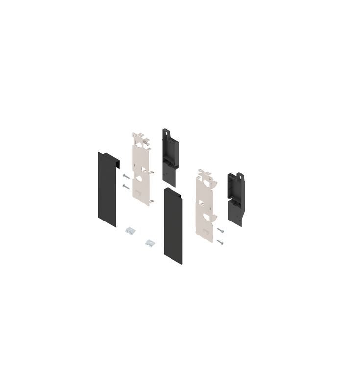 LEGRABOX Fronthalter, Höhe C, für Innenauszug mit Reling, links/rechts, für LEGRABOX free, carbonschwarz matt