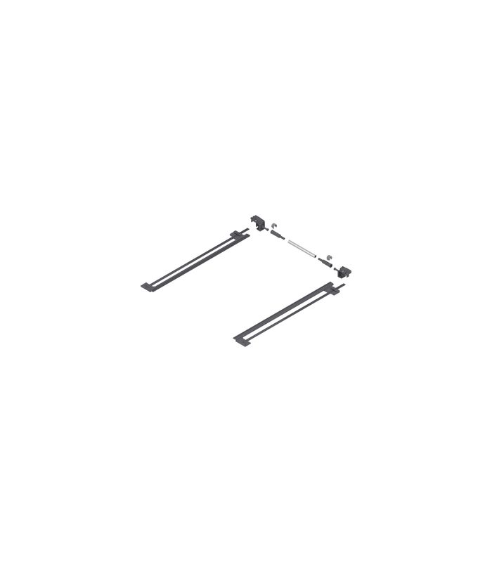 TANDEM Seitenstabilisierung, NL=410 mm, KB=1400 mm, Teilauszug, zum Ablängen, R7037 staubgrau