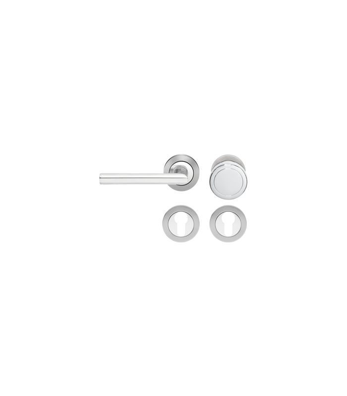 Wechsel-Rosettengarnitur Porto ER43 PZ Edel.pol./matt links TS 39-48mm